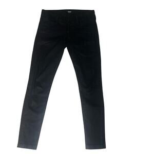 Hudson Collin Vice Versa Mid Rise Skinny Jeans Black Sheen 28